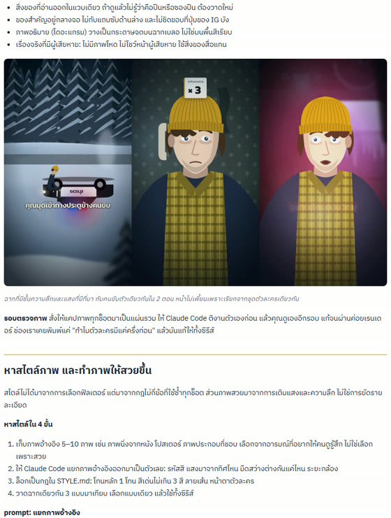 หน้าภาพประกอบและ prompt